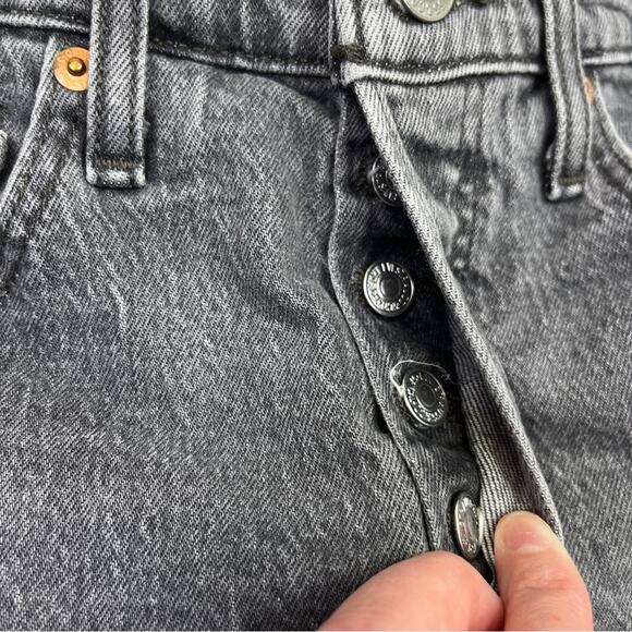 Levi's 501 High Rise Button Fly jean shorts gray - 25 - Picture 5 of 10